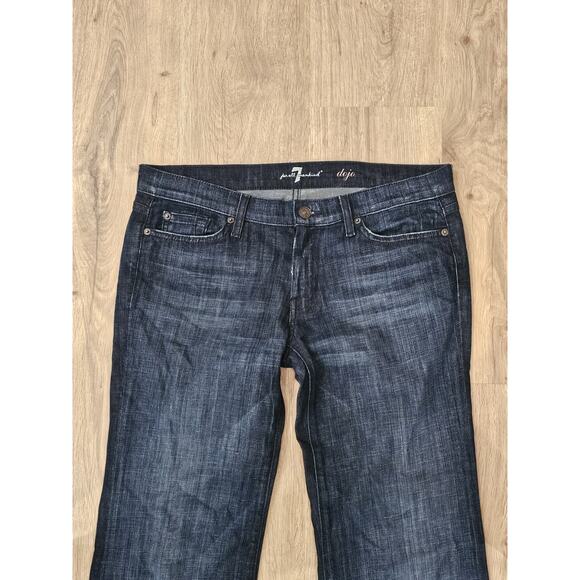 7 For All Mankind Dark Blue Flare Jeans - Picture 2 of 10